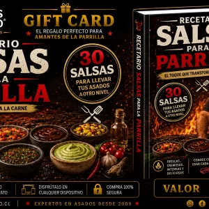 Gift Card digital Bonus Recetario de Salsas para la Parrilla con 30 recetas exclusivas de Parrillero Alfa.